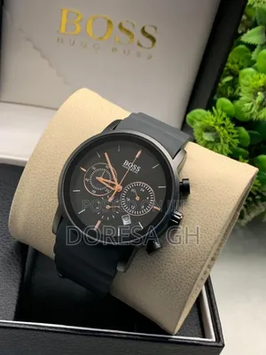 Boss Chronograph Watch With Silicone Strap – Men’s Sport Wristwatch