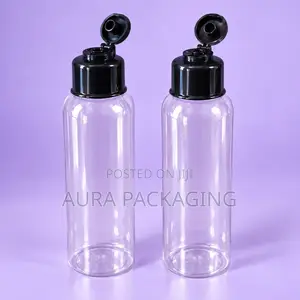 Clear Bottle With Gold or Black Flip Cap