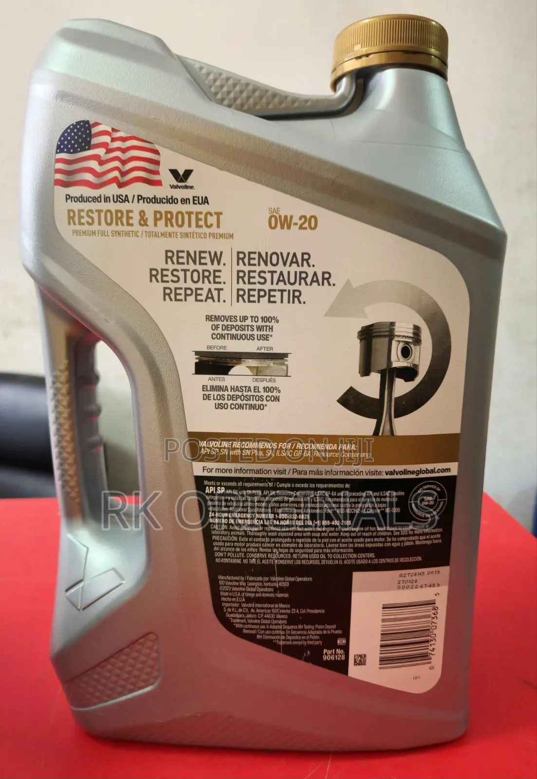 Valvoline 0W20 Engine Oil 5L Restore Protect From USA