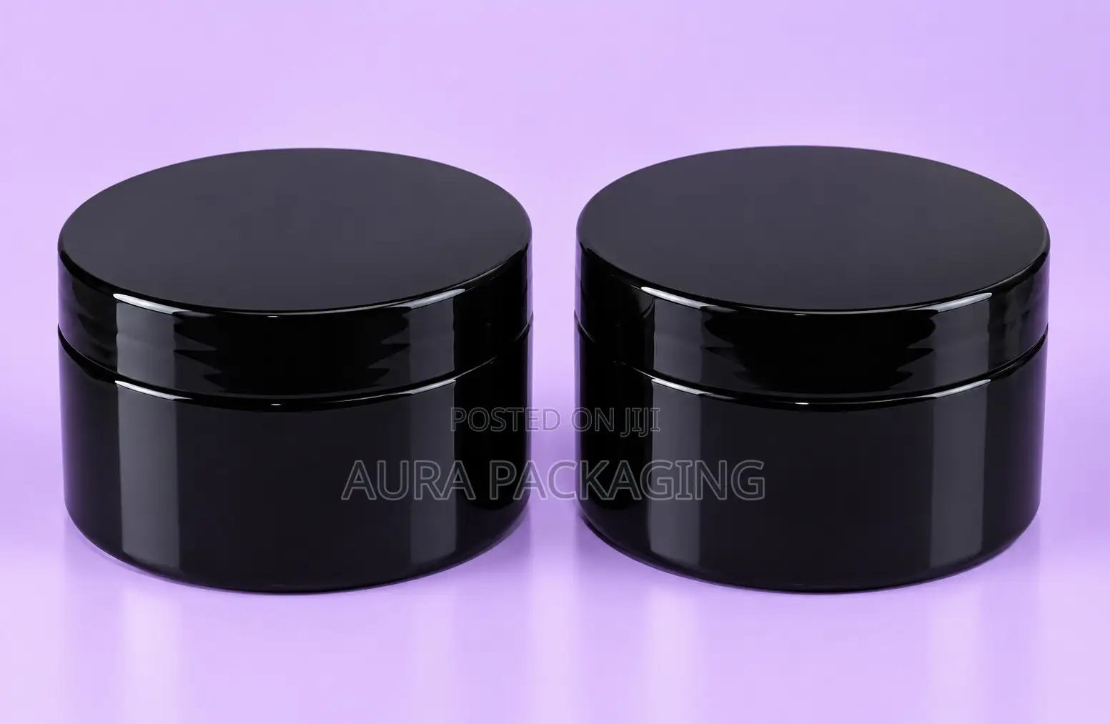 Short Black PET Jar With Black Lid 250ml