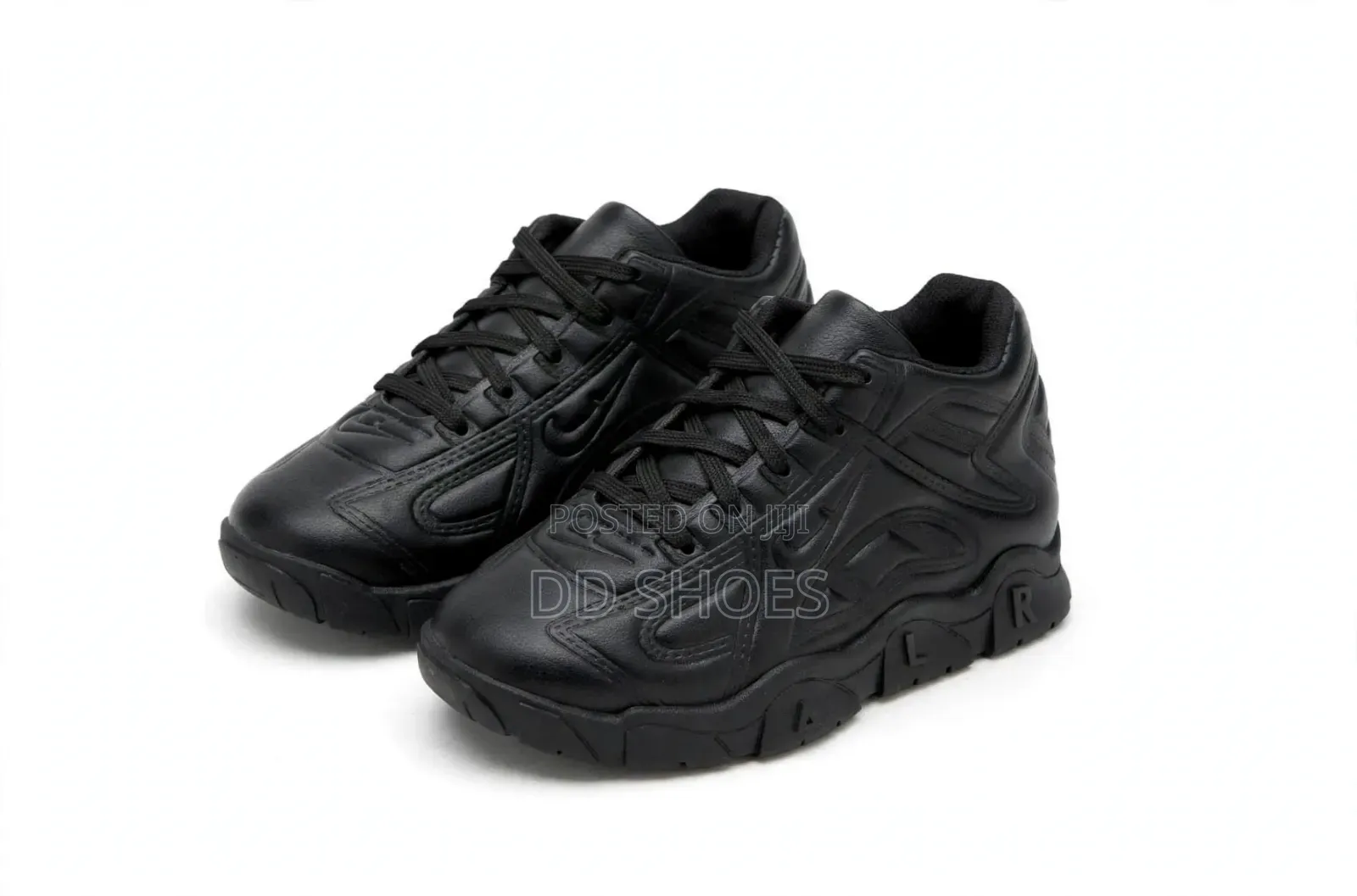 Kids Black Chunky School Shoes