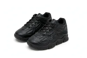 Kids Black Chunky School Shoes