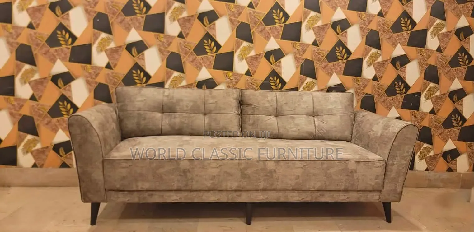 Beige Set Sofa + Wingback Chairs Set