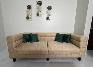 Beige Set Sofa + Wingback Chairs Set