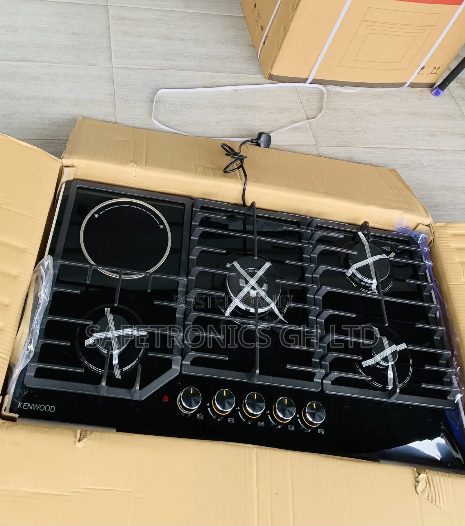 Choose Kenwood New 4 Gas 1 Electric Inbuilt Black Hob