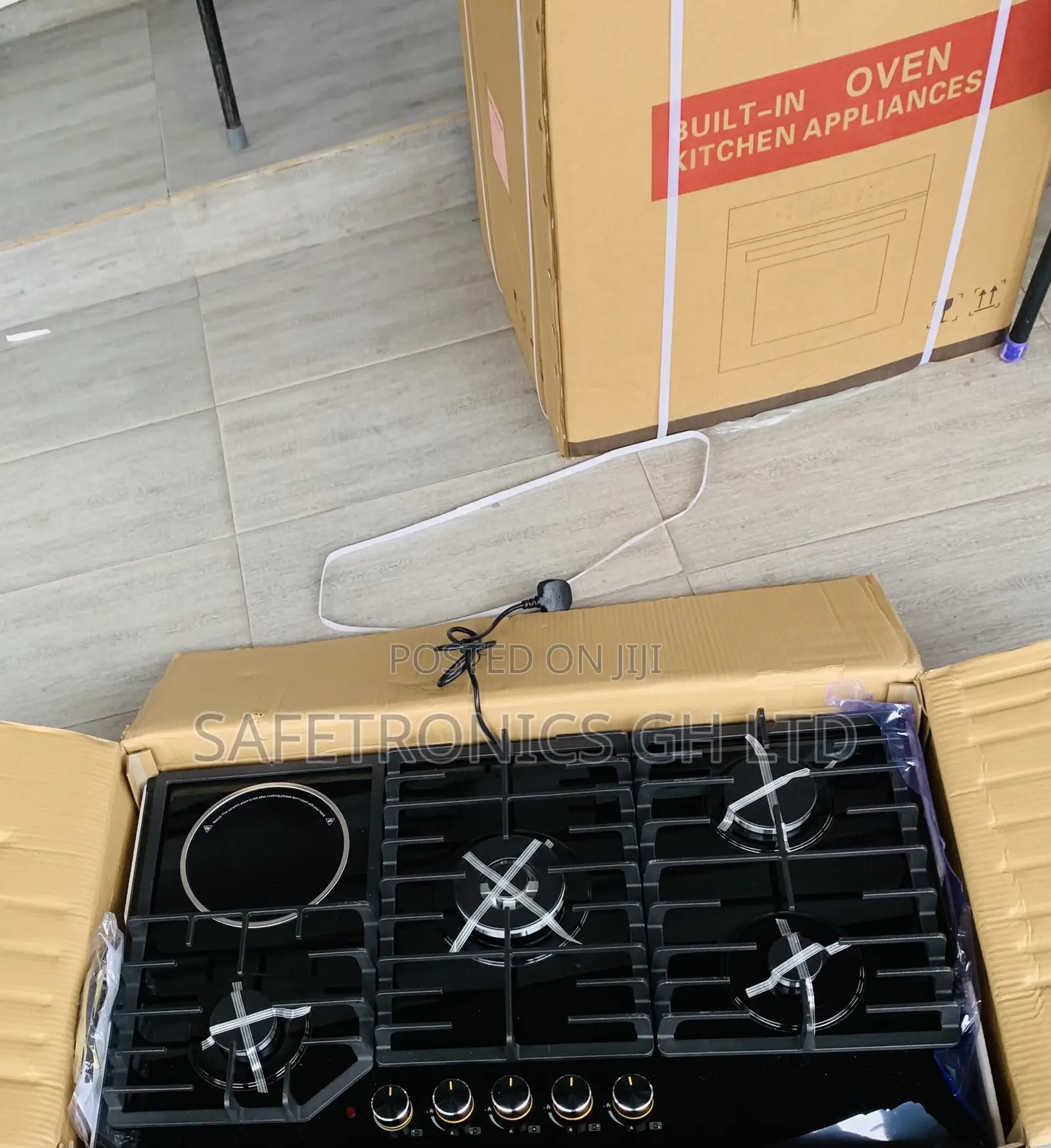 Brand New Inbuilt 1 Electric 4 Gas Countertop Kenwood Black Hob
