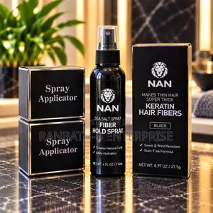 NAN Premium Hair Fibre Complete Kit – Black | Keratin Fibers