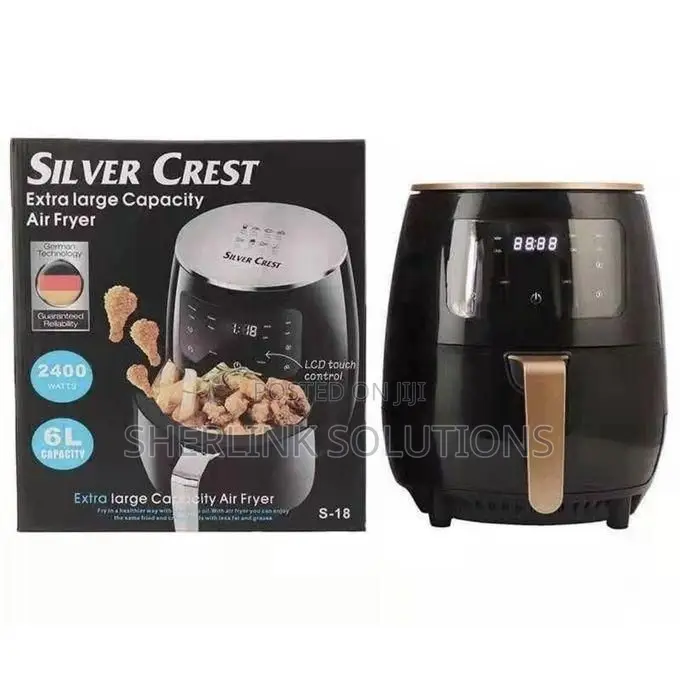 SILVER CREST Extra Large Capacity Smoke-Free Airfryer - 6L Black