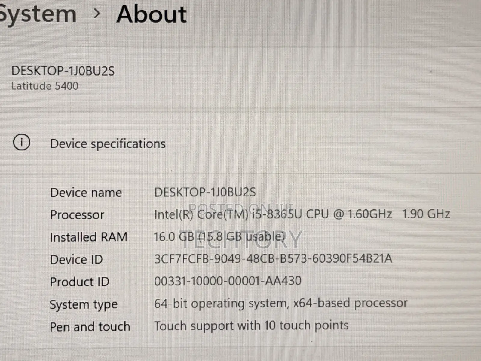 Laptop Dell Latitude 5400 16GB Intel Core i5 SSD 512GB