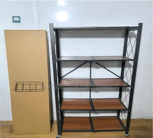 5-Tier Foldable Storage Rack With Wheels
