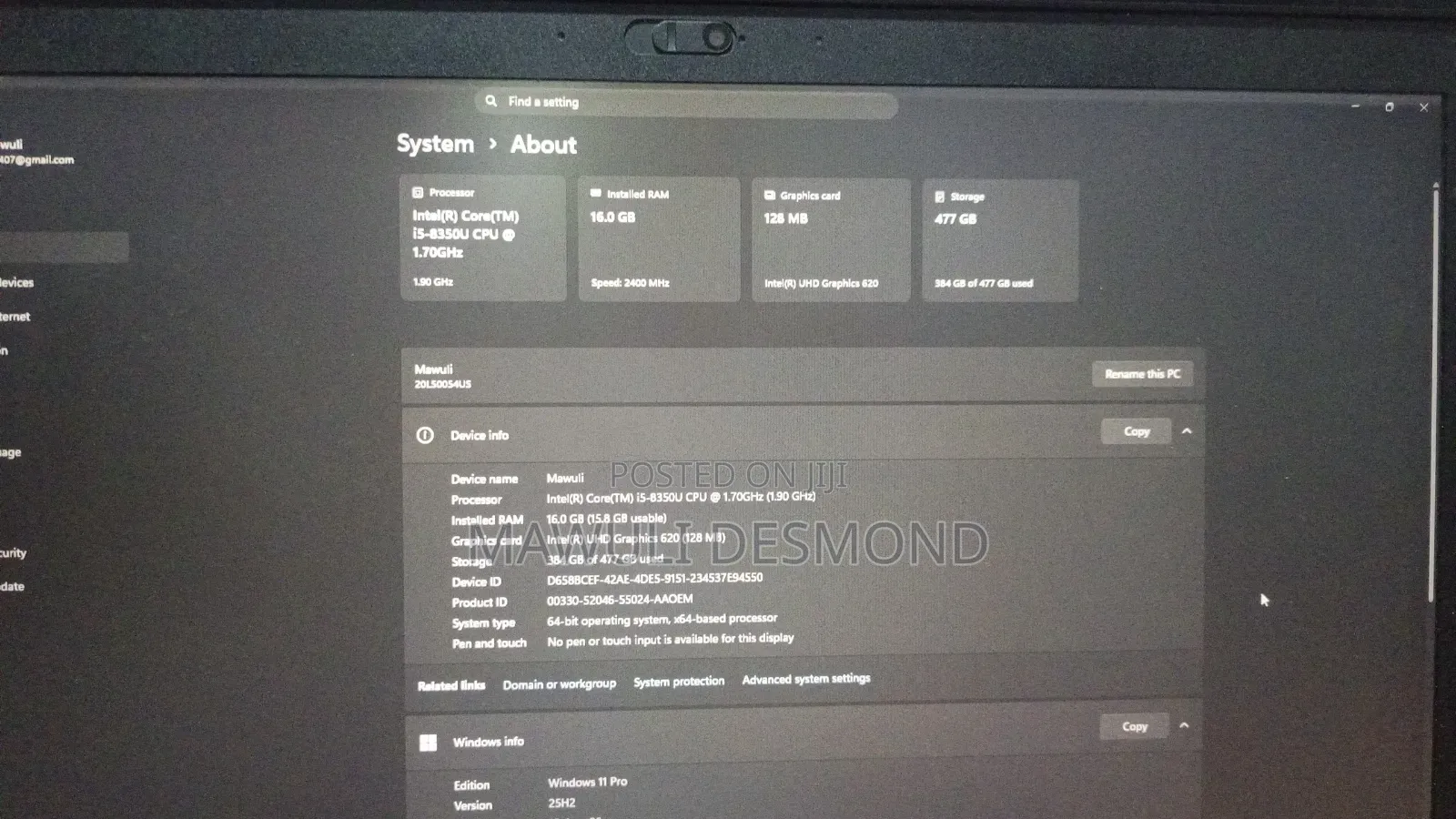 Laptop Lenovo ThinkPad T480 16GB Intel Core i5 SSD 500GB