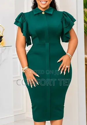 Ladies Shirt Style Midi Dress
