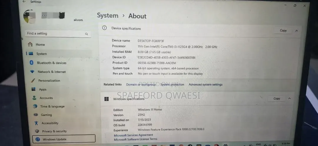 Laptop HP 250 G7 8GB Intel Core i3 HDD+SSD 256GB
