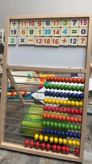 Wooden Mathematics ABACUS With Magnetic Stickers and a Pen