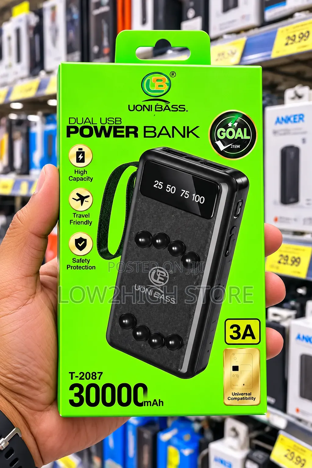 Uoni Bass 30,000mAh Dual USB Power Bank