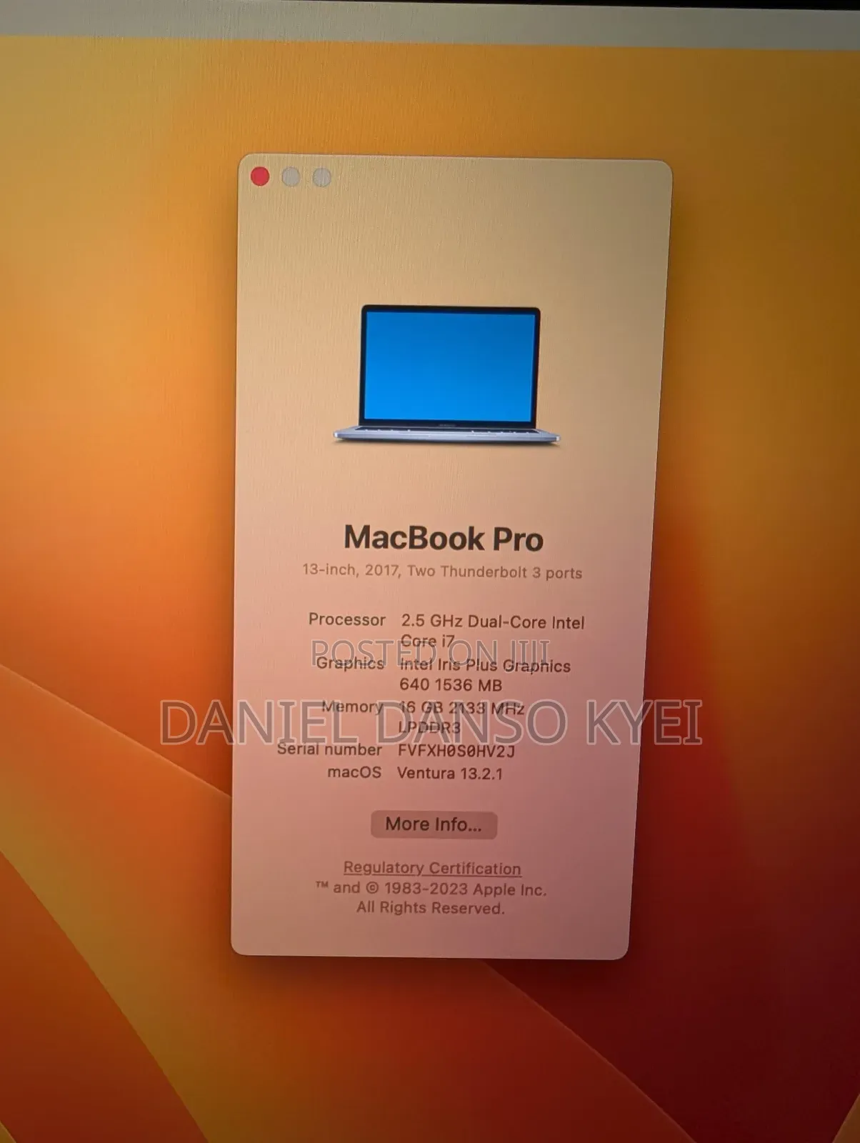 Laptop Apple MacBook 2017 16GB Intel Core i7 SSD 256GB