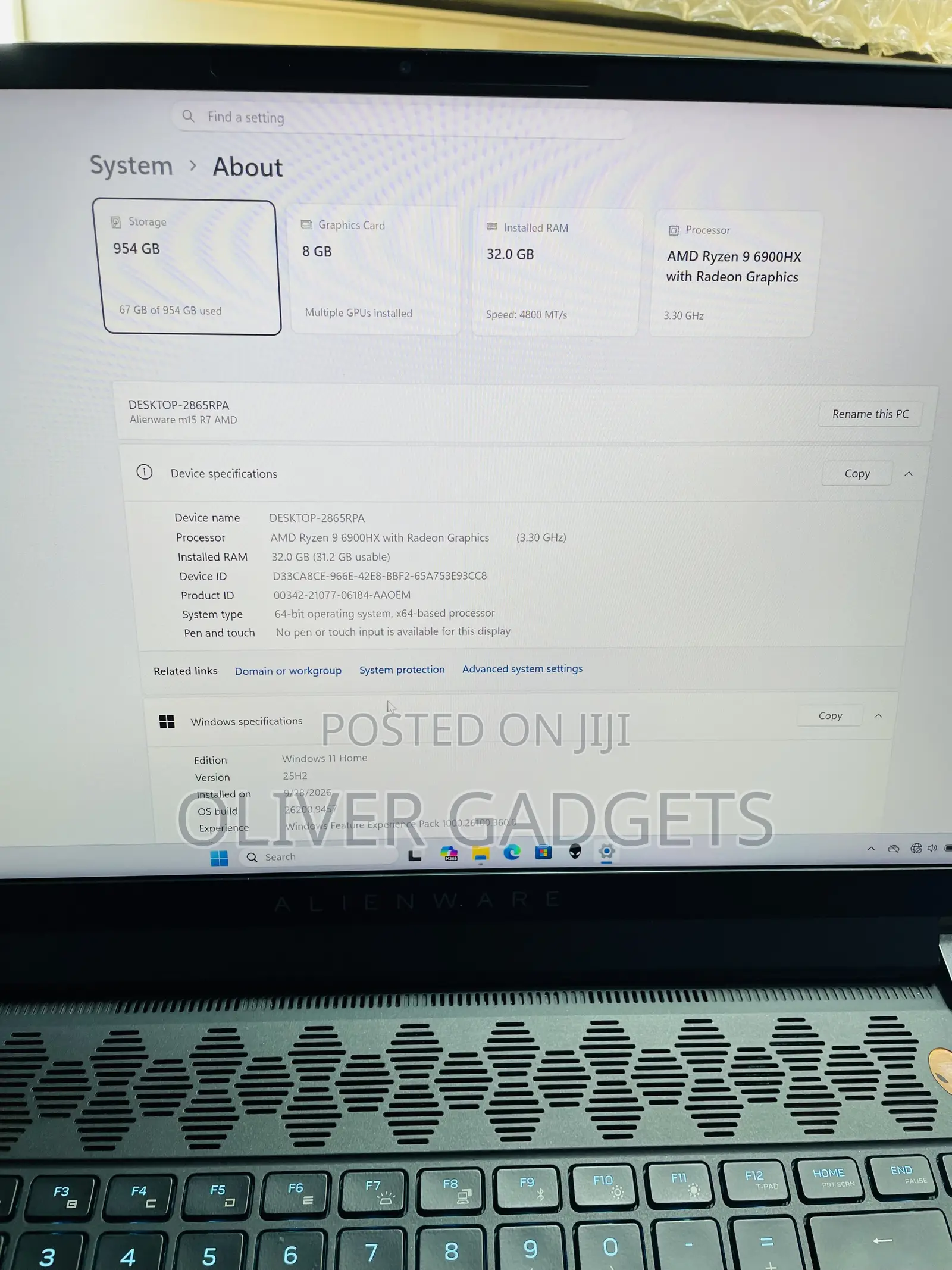 Laptop Alienware M15 R7 32GB AMD Ryzen 9 SSD 1T
