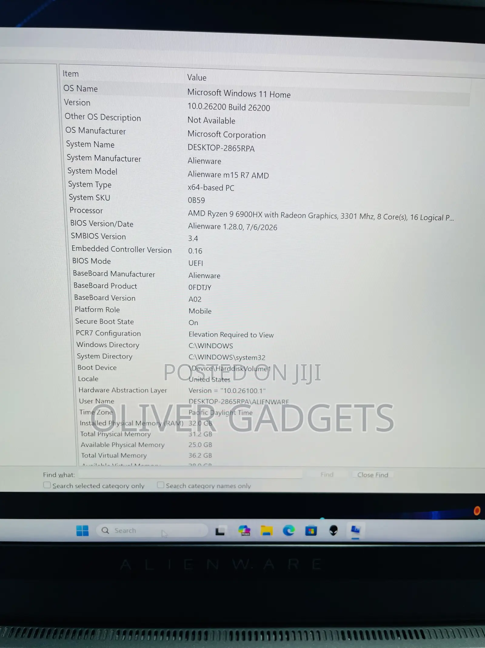 Laptop Alienware M15 R7 32GB AMD Ryzen 9 SSD 1T