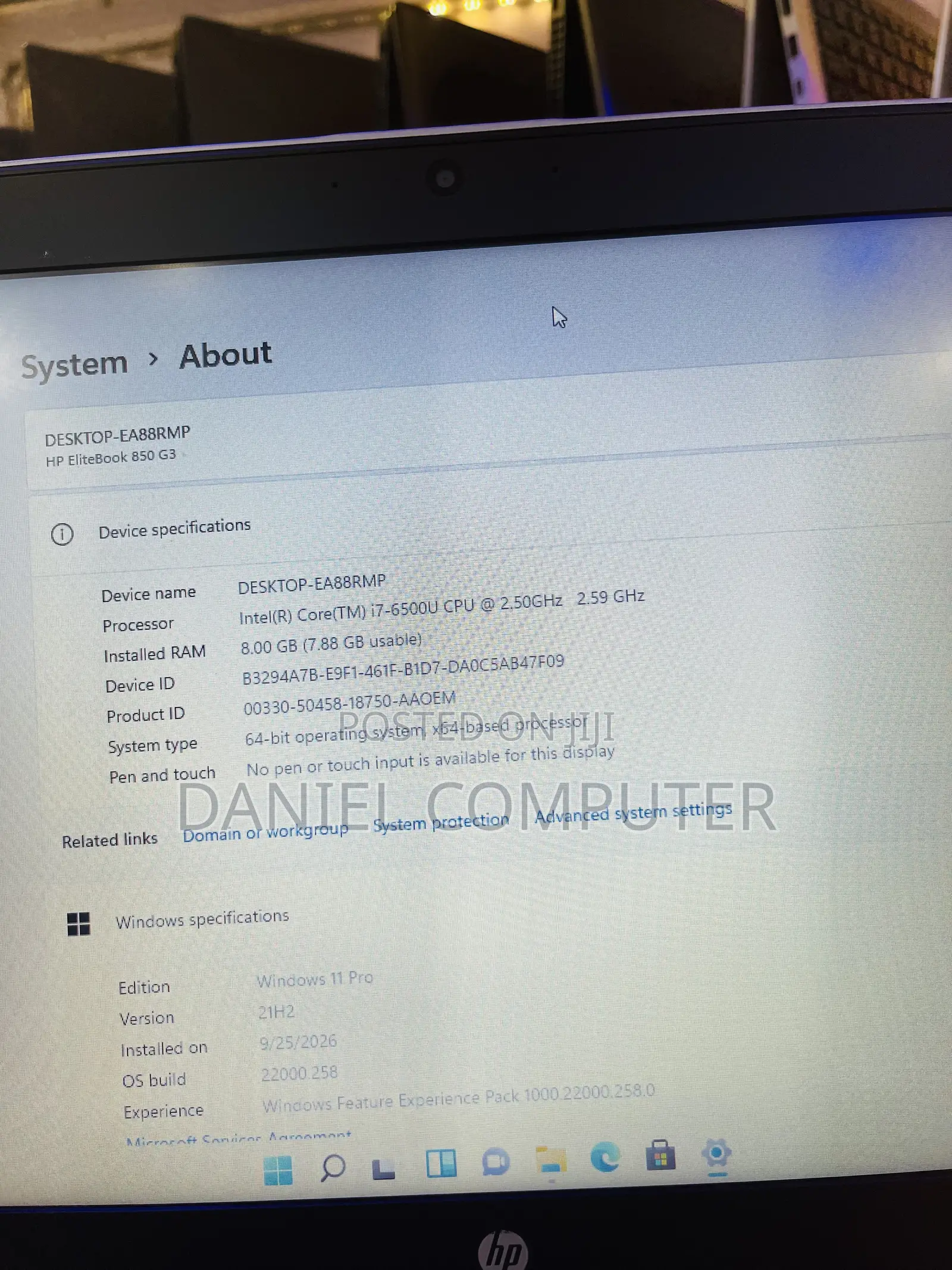 Laptop HP EliteBook 850 G3 8GB Intel Core i7 SSD 256GB