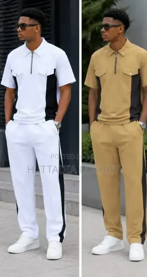 Men's Vintage 2-Piece Set -Polo Trousers