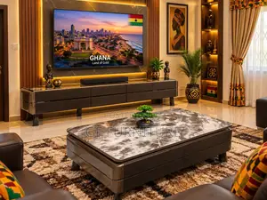 Modern Luxury TV Stand and Oval Coffee Table Set