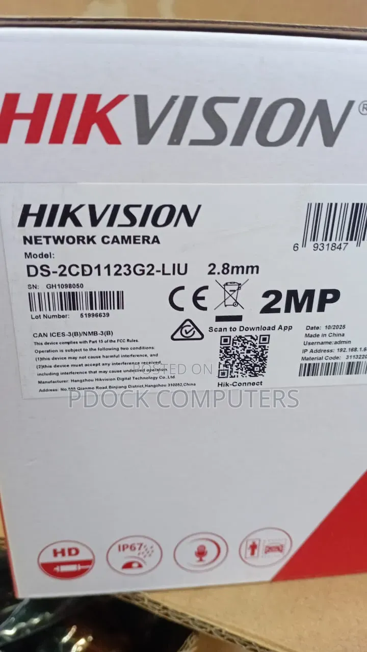 Hikvision Smart Hybrid Fixed IP Camera 2mp (DS-2CD1123G2-LIU)