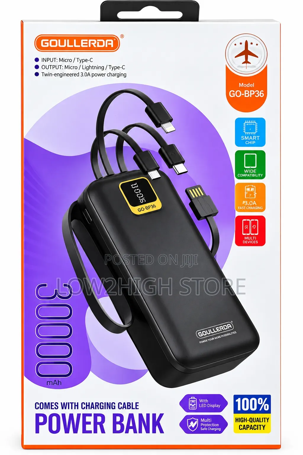 Goullerda GO-BP36 30,000mAh Power Bank