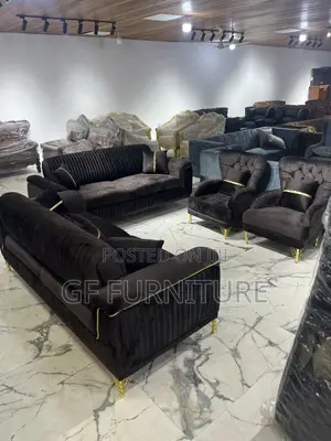 Contemporary Charcoal-Brown Sofa Set