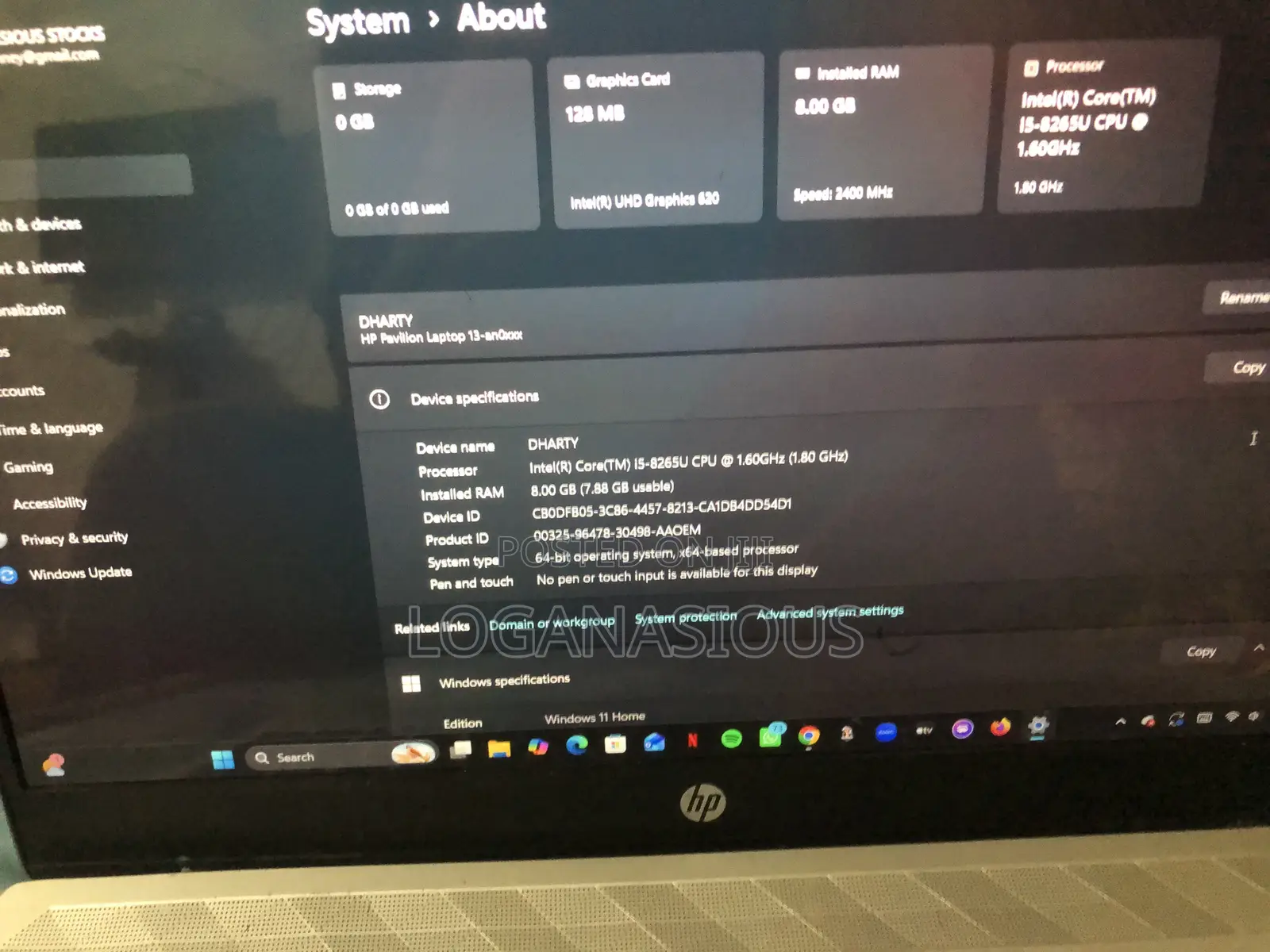 Laptop HP Pavilion 13 8GB Intel Core i5 SSD 256GB
