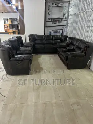 Contemporary Distressed Leather Sofa Set