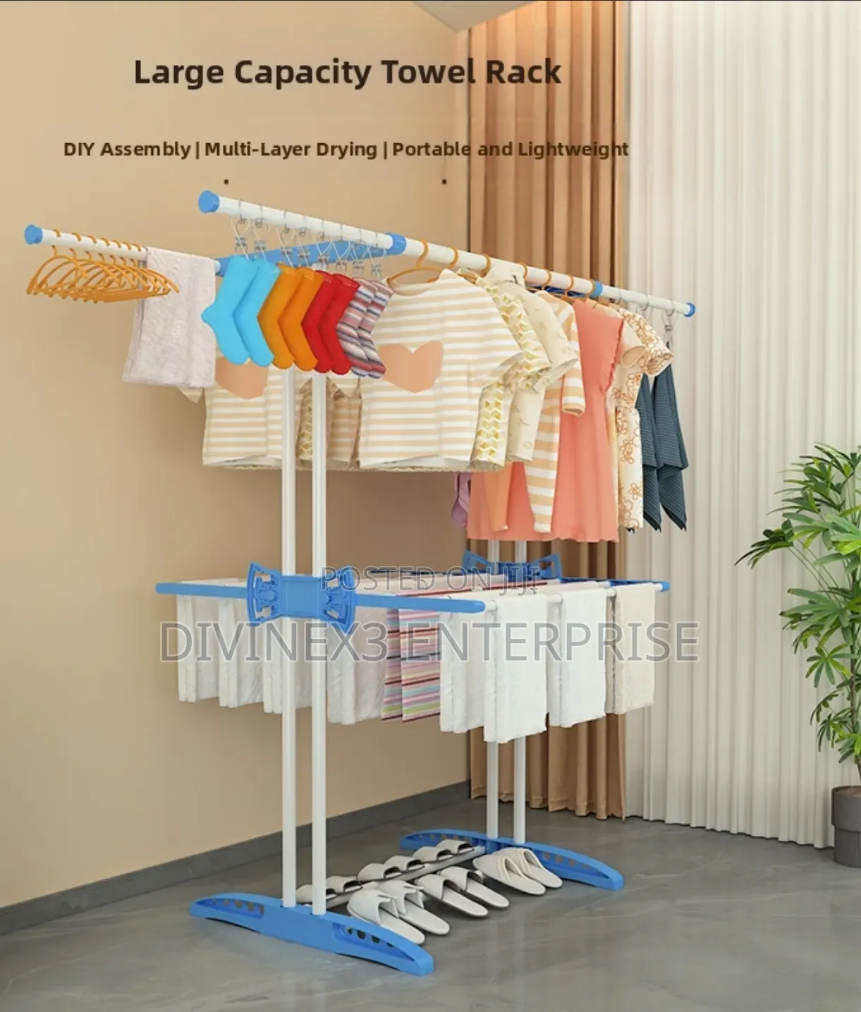 Multi-Tier Foldable Clothes Towel Drying Rack