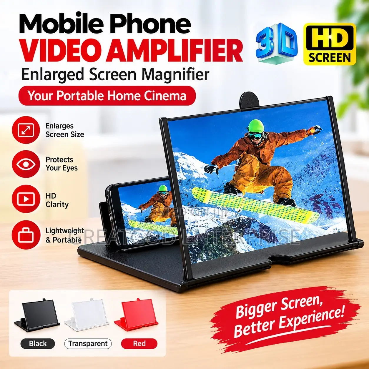 12-Inch 3D HD Mobile Phone Screen Magnifier