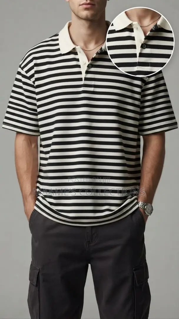 Men’s Striped Polo Shirt – Premium Casual Wear