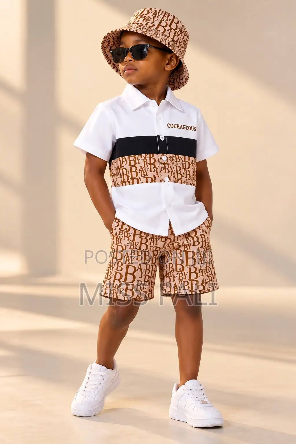 Courageous Monogram 3Pcs Set. 6-7Years