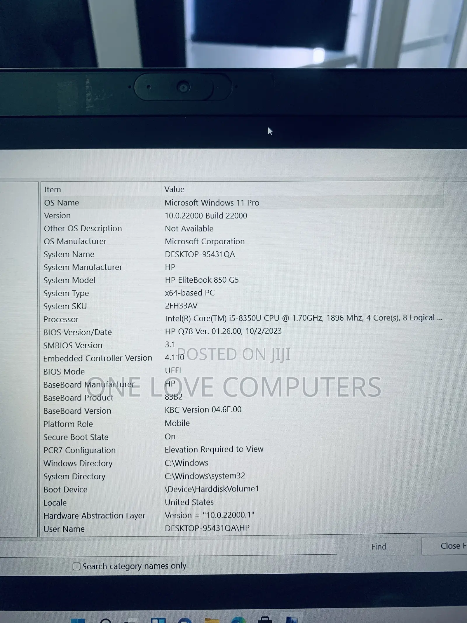 Laptop HP EliteBook 850 G5 8GB Intel Core i5 SSD 256GB