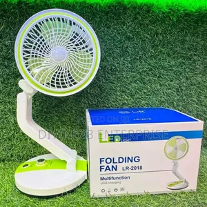 Rechargeable Foldable Desk Fan With LED Light