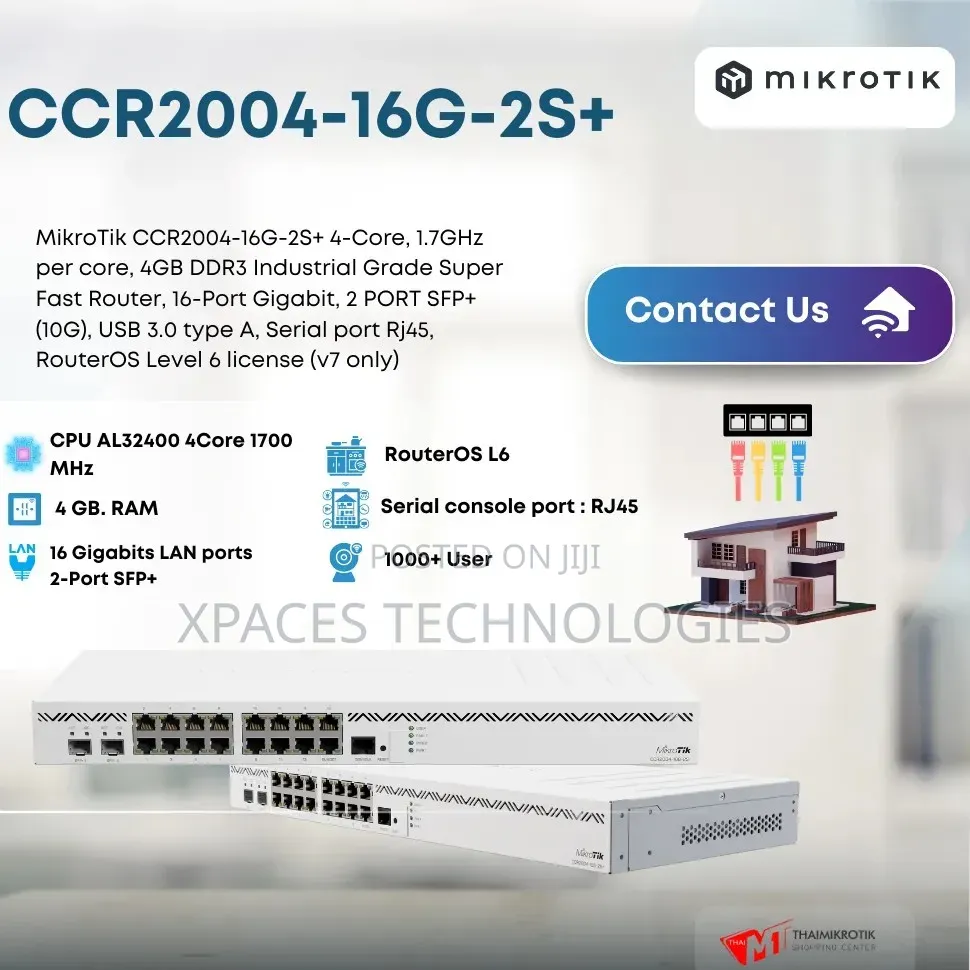 Mikrotik Cloud Core Router 16port Gigabit +2sfp+ (CCR2004-16G-2S+ )