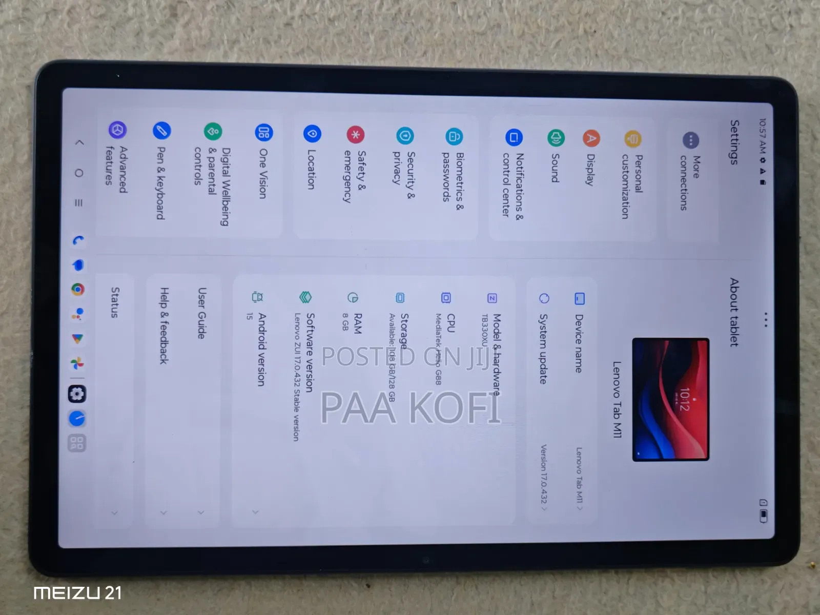 Lenovo Tab M11 128 GB Gray