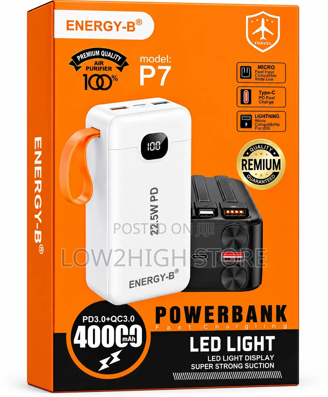 Energy-B P7 40,000mAh Fast-Charging Power Bank