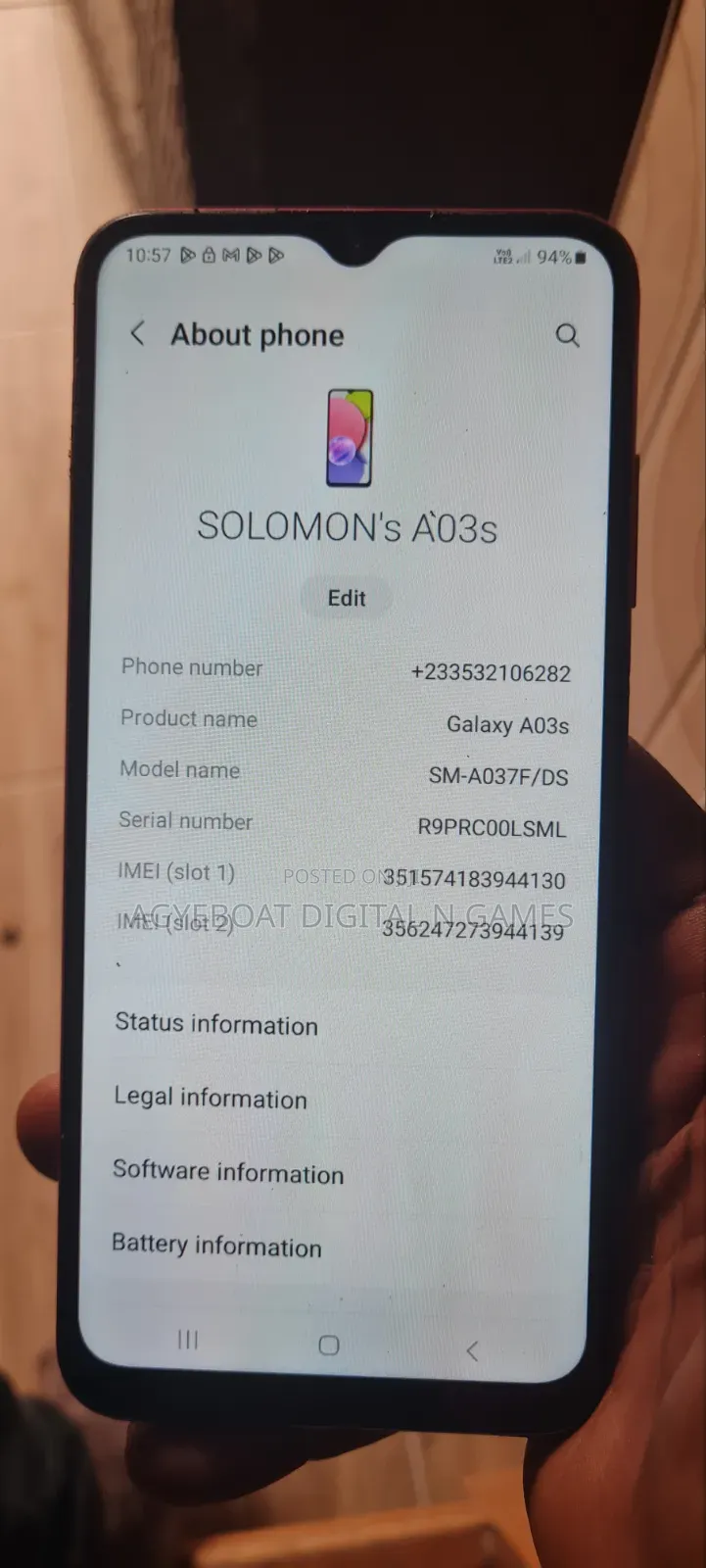 Samsung Galaxy A03s 64 GB Red