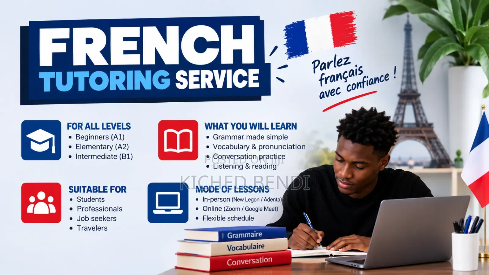 French Tutor in New Legon/Adenta_ Beginner Conversation