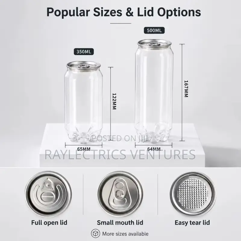 Plastic Jars/Cans 330ml and 500ml