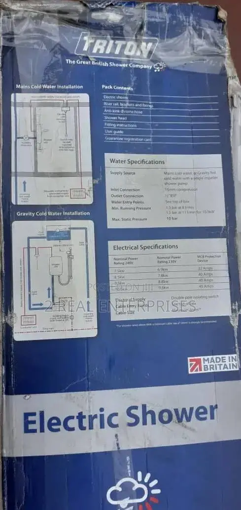 Triton Nova Thermostatic 9.5kW Electric Shower Unit Kit
