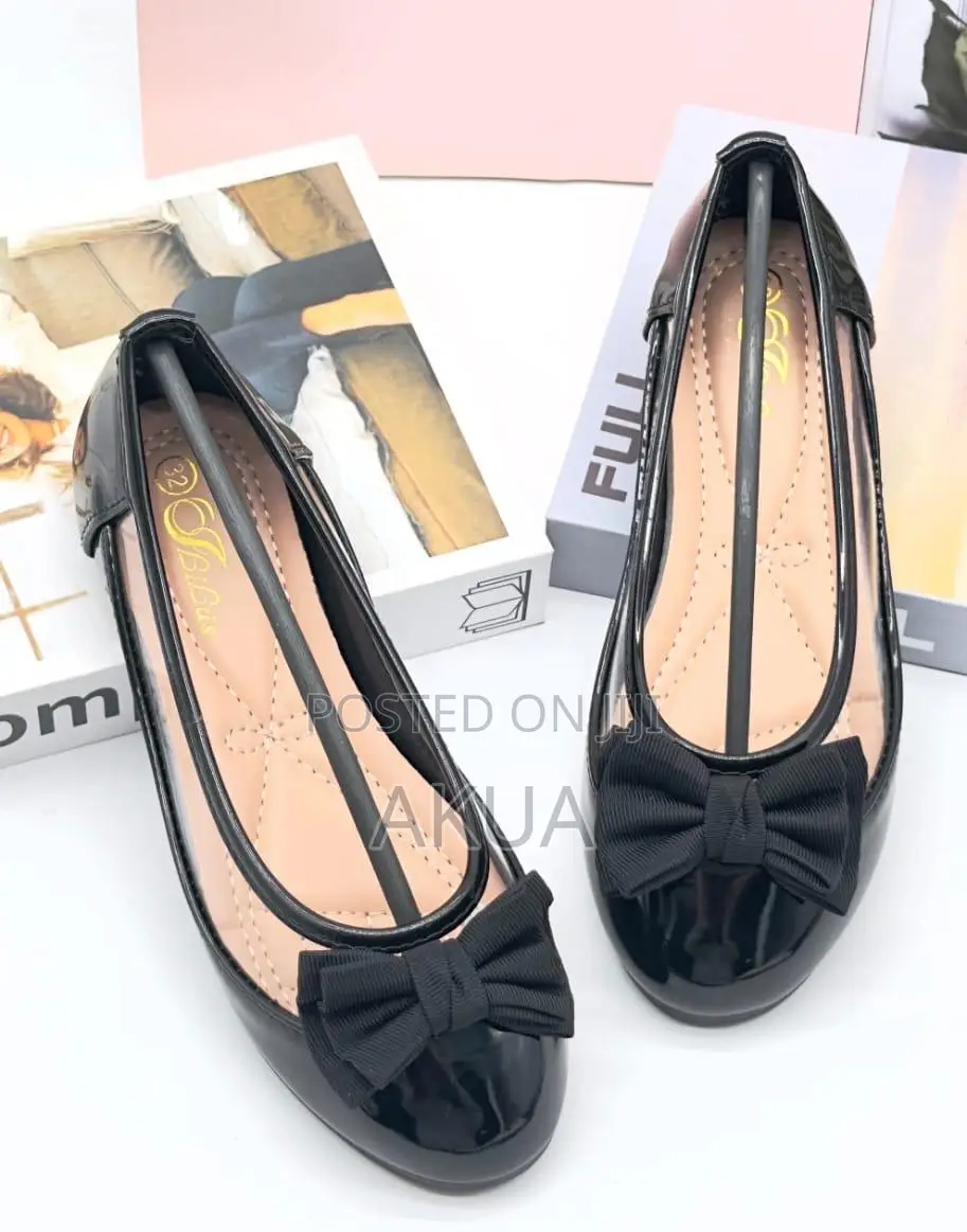 Flat Bow-Tie Shoe for Kids-Girl Black