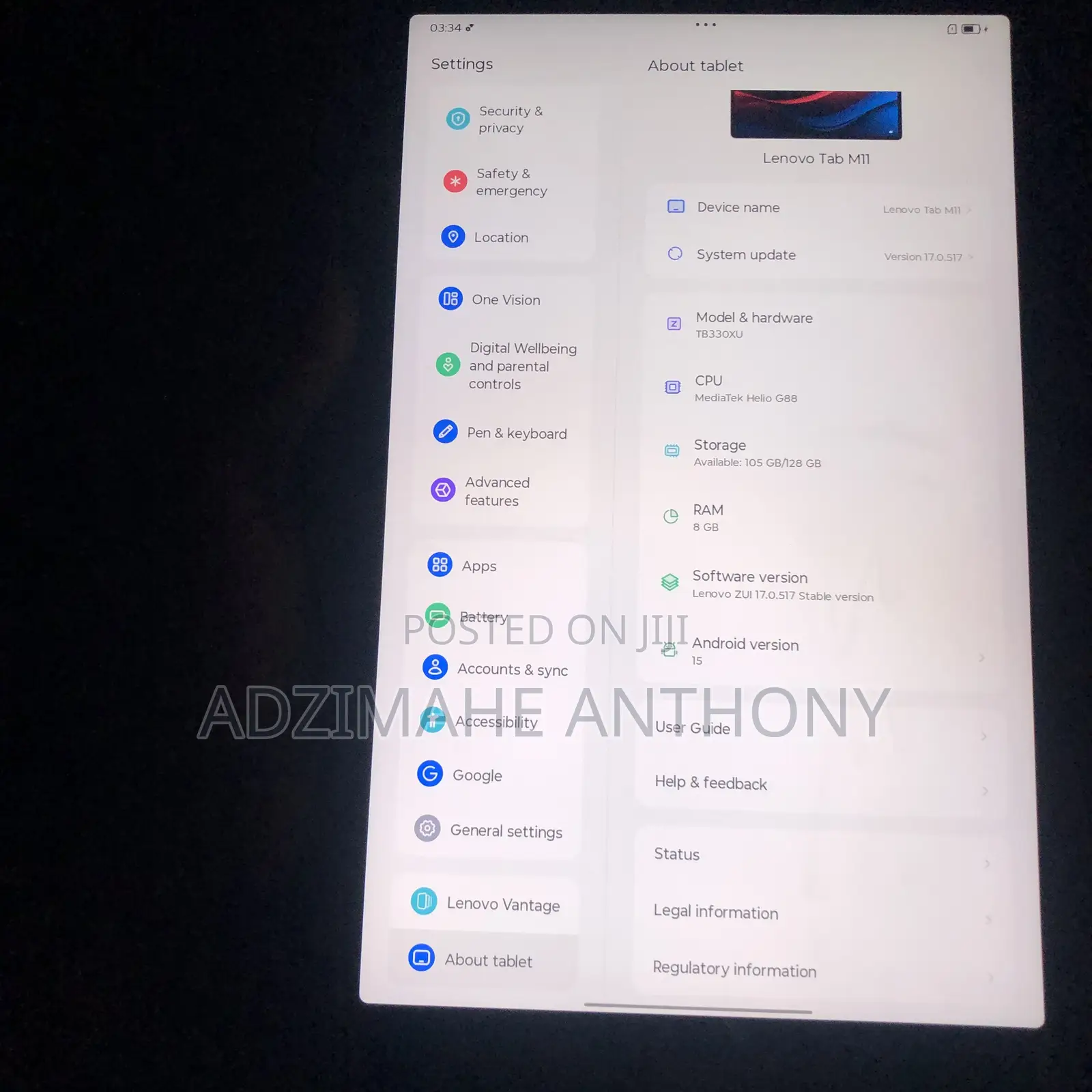 Lenovo Tab M11 128 GB