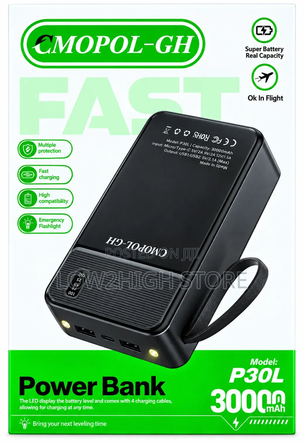 CMOPOL-GH P30L 30,000mAh Power Bank - Low2High