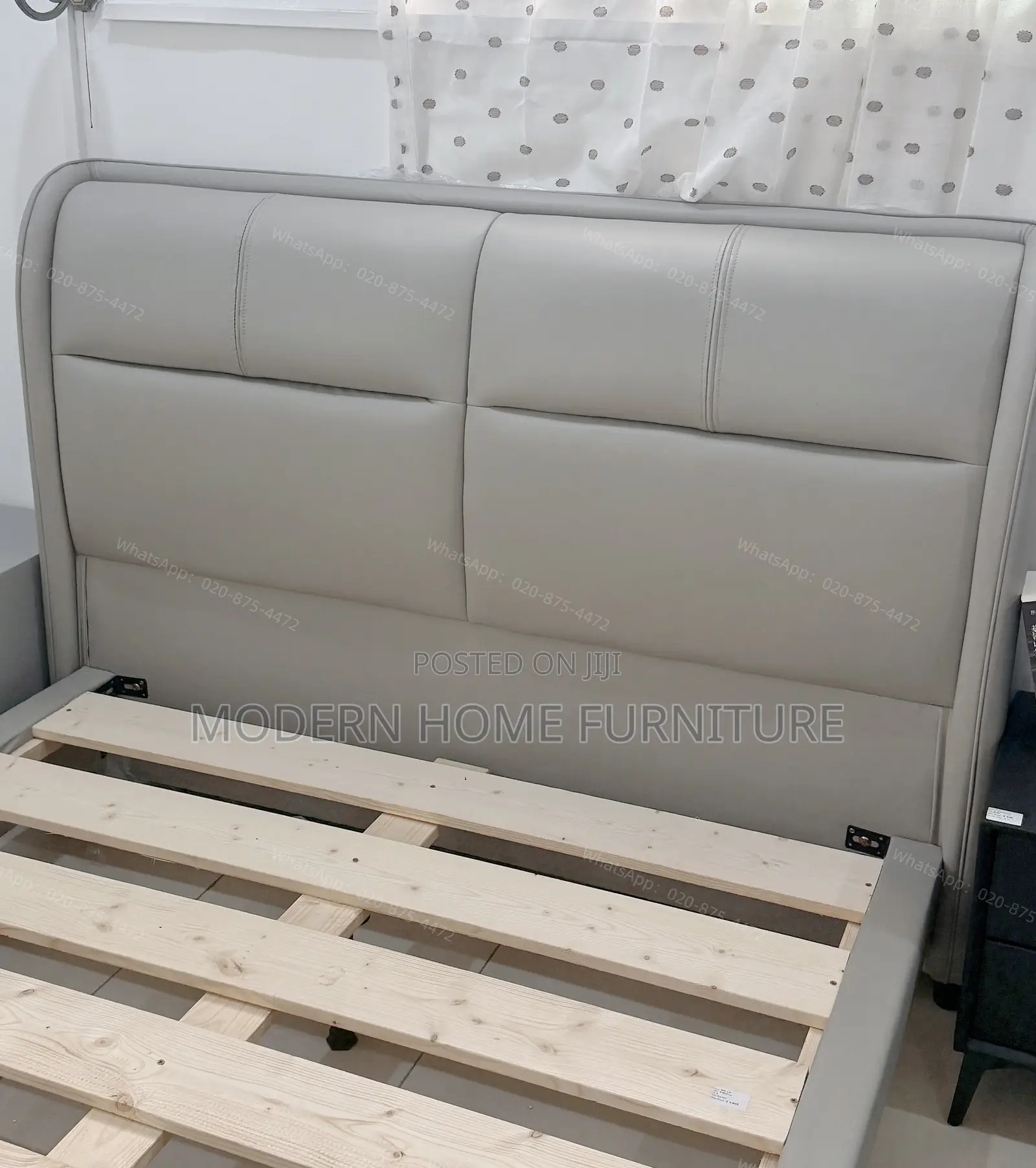 Luxury Grey PU Leather Bed | Imported | Modern Comfortable