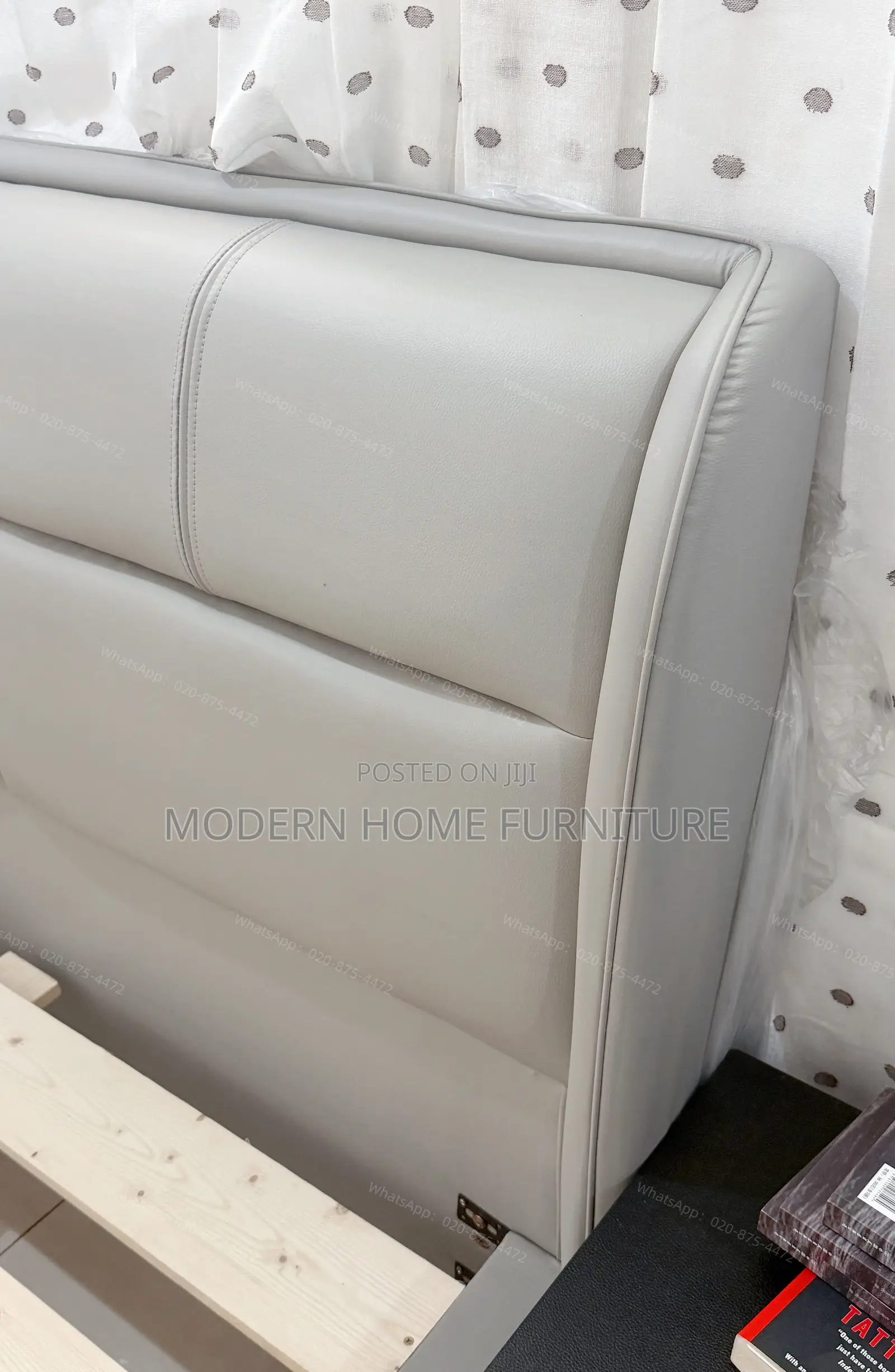 Luxury Grey PU Leather Bed | Imported | Modern Comfortable
