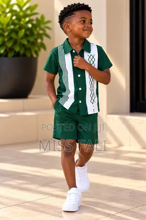 Emerald Stripe 2-Piece Set. 3-4Years
