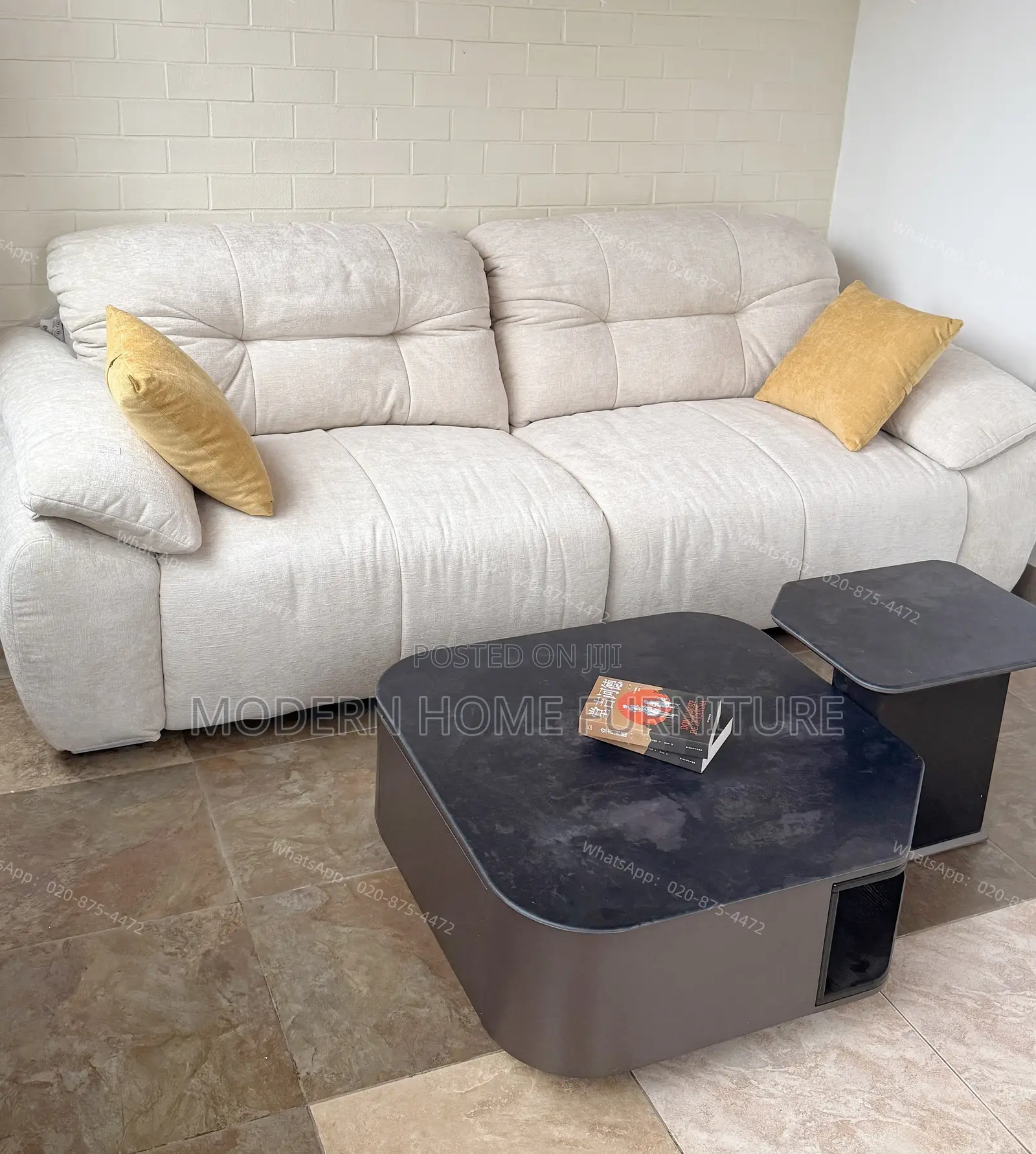 Premium White Fabric Sofa | Imported | Elegant Super Comfortable